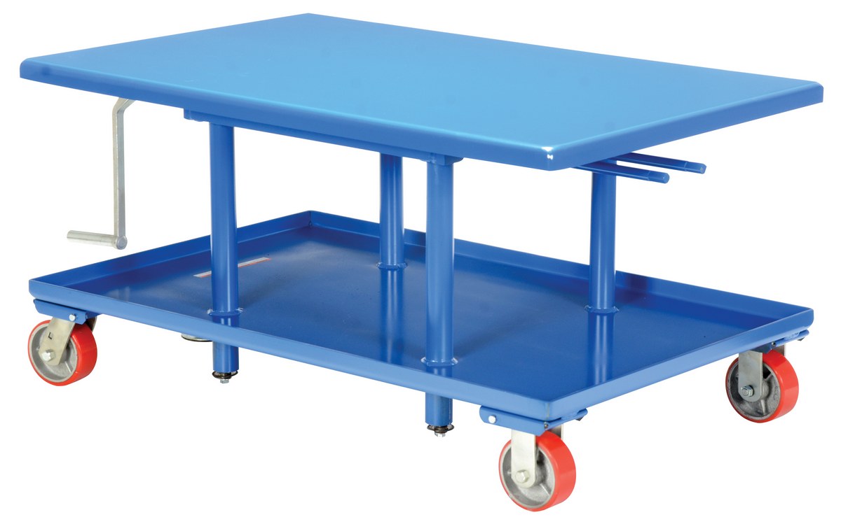 Vestil Steel Low Profile Post Table - 30 In. x 42 In. 2000 lb - Blue