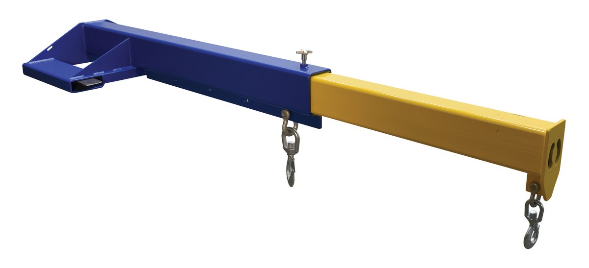 Vestil Steel Economy Telescoping Lift Boom 30 In Fork Pocket Center - 8,000 lb - Blue and Yellow