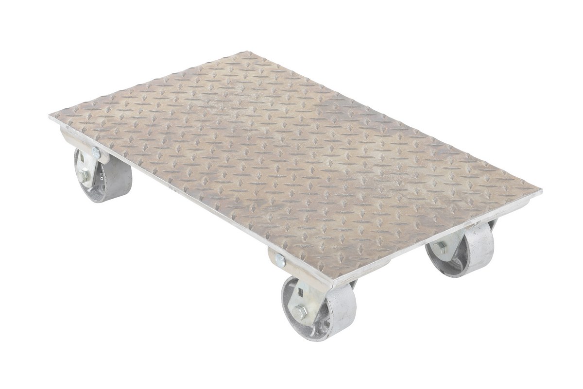 Vestil Aluminum Plate Dolly with Cast Steel Wheels - 27 In. x 16 In. x 6-3/16 In. 2800 lb - Silver