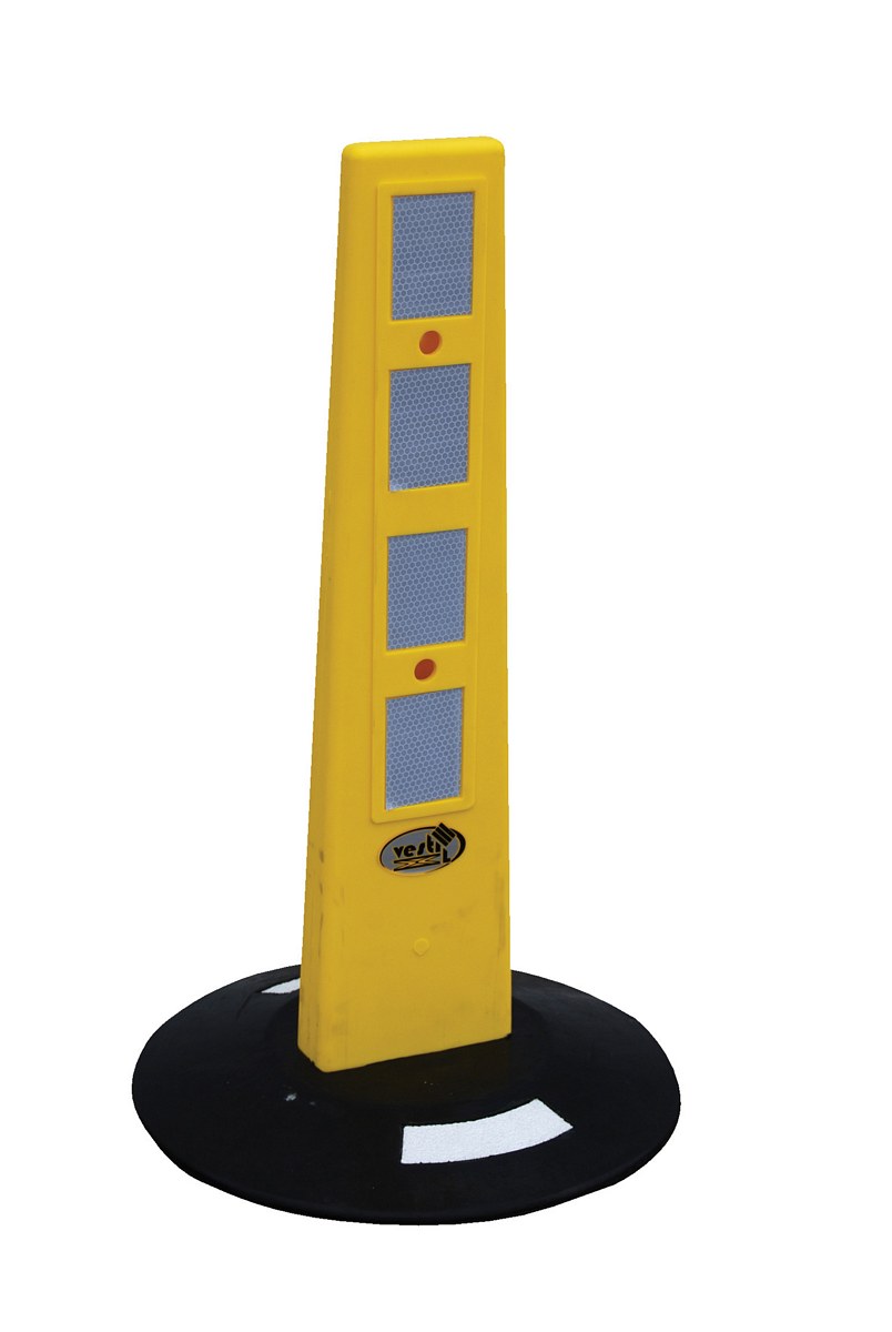 Vestil Plastic Bollard Barricade - 13-1/4 In. x 13-1/4 In x 23 In. - Yellow