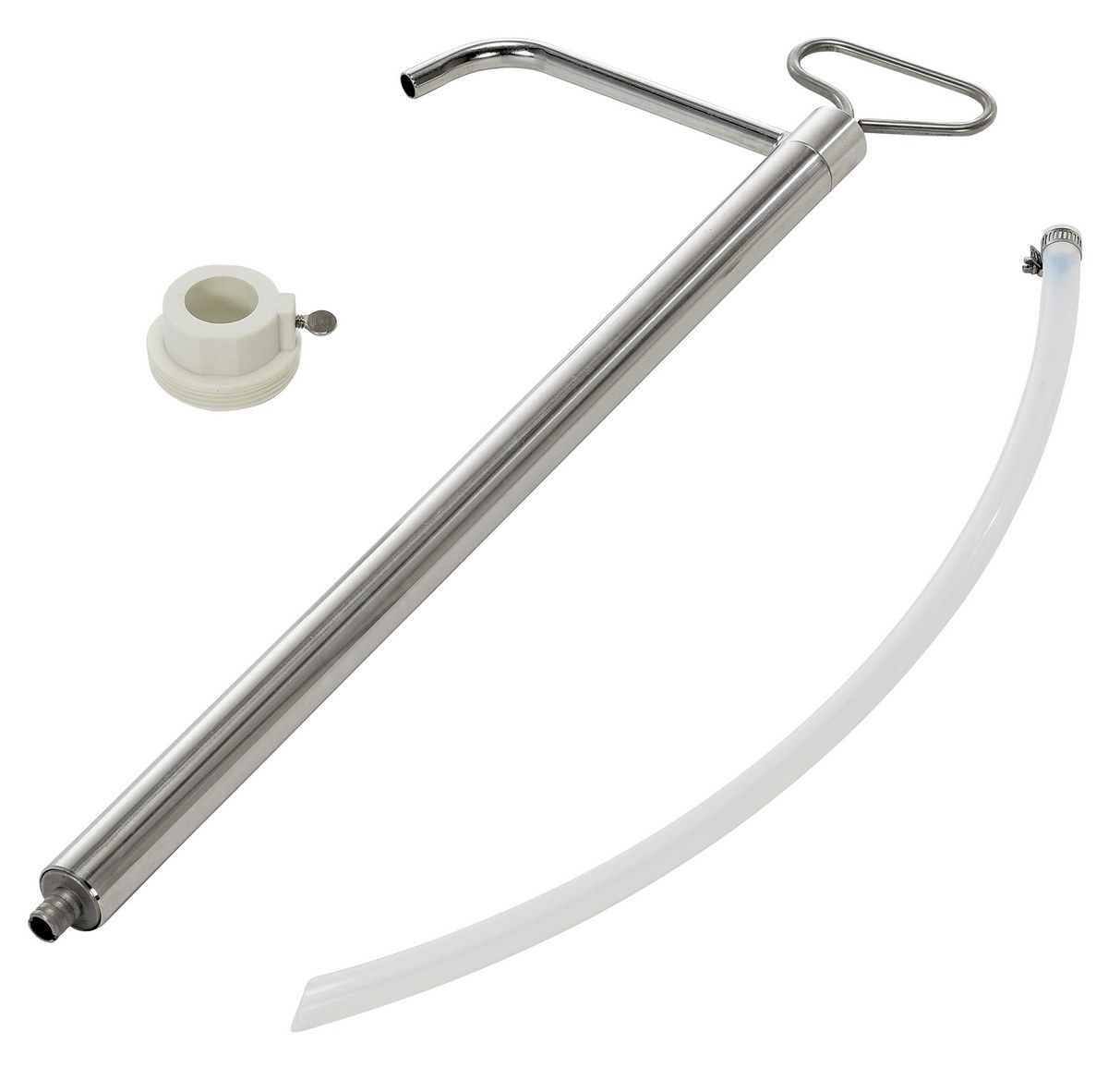 Vestil Stainless Steel Piston Pail Pump - 1 In. Bung 8-5/16 In. x 2-7/16 In. x 62-5/16 In. - Silver