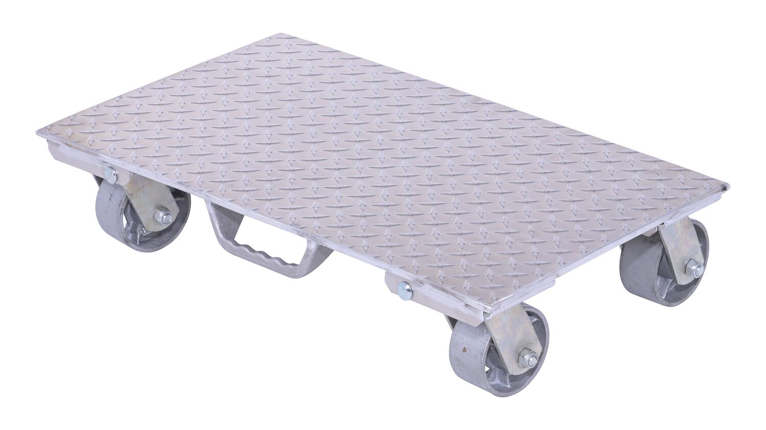 Vestil Aluminum Plate Dolly with Cast Steel Wheels and Handle - 27 In. x 16 In. x 6 In. 2800 lb - Silver