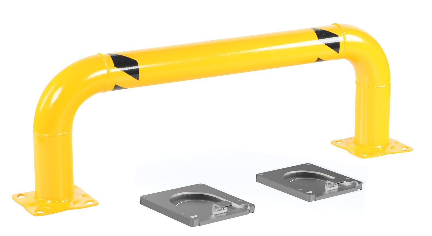Vestil Steel Low Profile Removable Rack Guard - 8 In. x 51-1/2 In. x 16 In. - Yellow