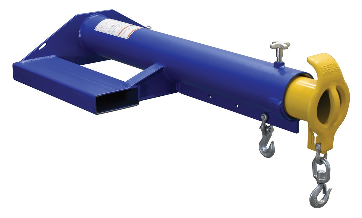 Vestil Steel Shorty Telescoping Lift Boom - 24 In. Fork Pocket Center 4,000 lb - Blue