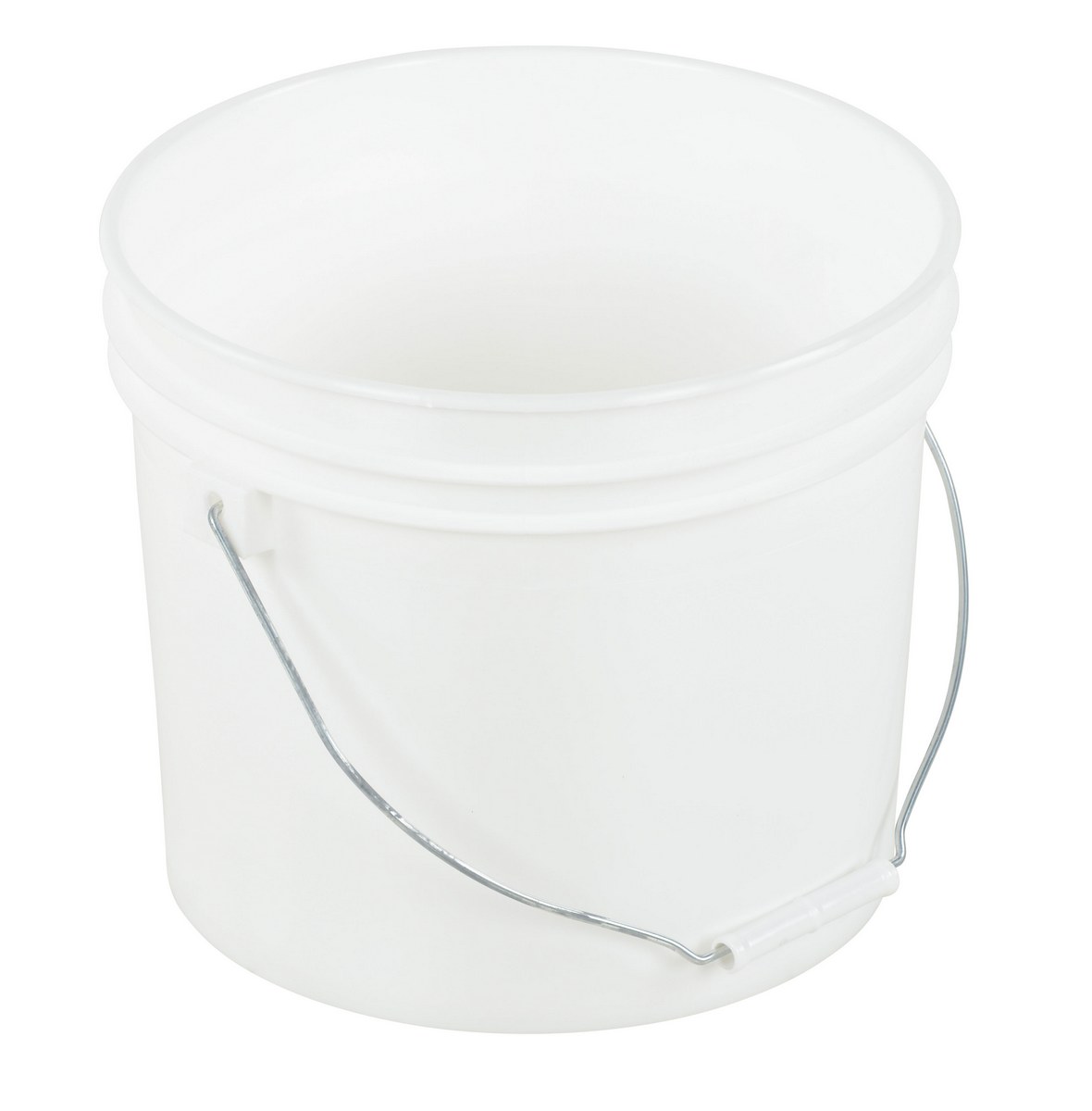 Vestil High Density Polyethylene Open Head Pail with Steel Handle - 9-7/8 In. x 9-7/8 In. x 9-1/4 In. 2 Gallon - White