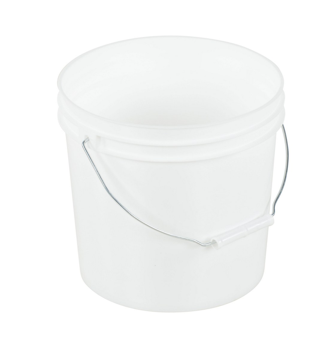 Vestil High Density Polyethylene Open Head Pail with Steel Handle - 11-13/16 In. x 11-13/16 In. x 11-1/8 In. 3-1/2 Gallon - White