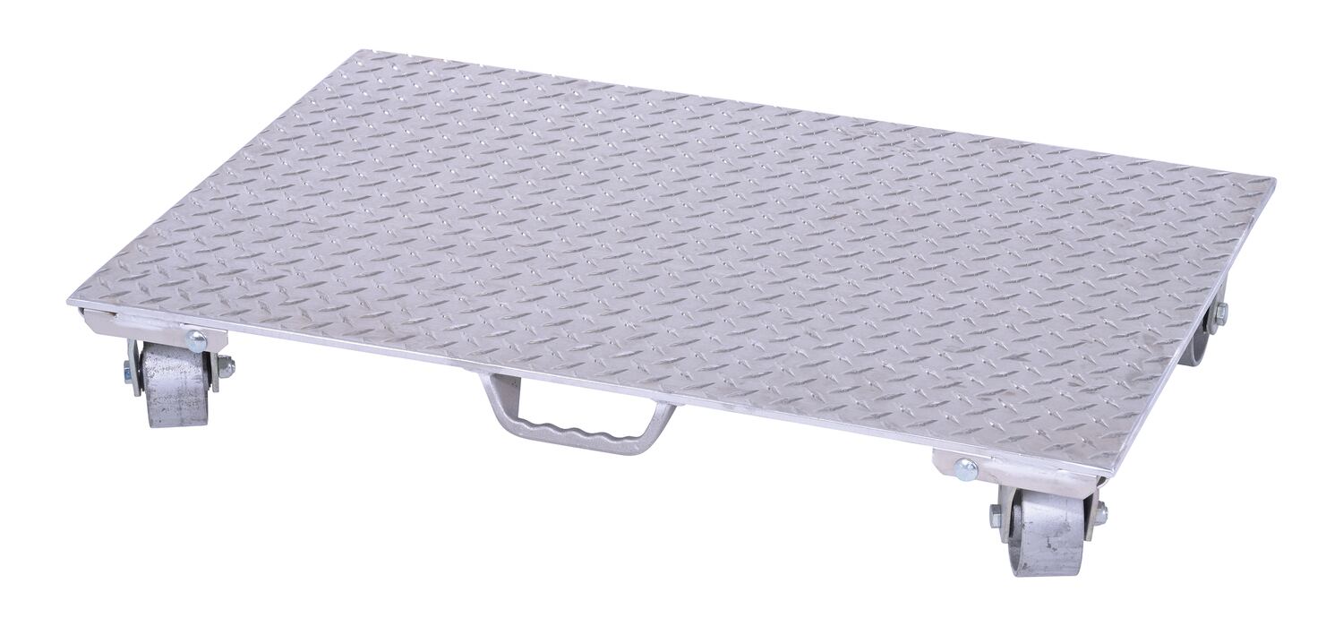 Vestil Aluminum Plate Dolly with Cast Steel Wheels and Handle - 36 In. x 24 In. x 6 In. 2800 lb - Silver