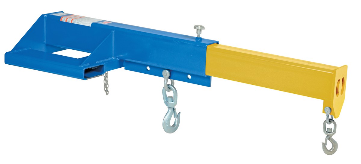Vestil Steel Shorty Telescoping Lift Boom - 24 In. Fork Pocket Center 8,000 lb - Blue