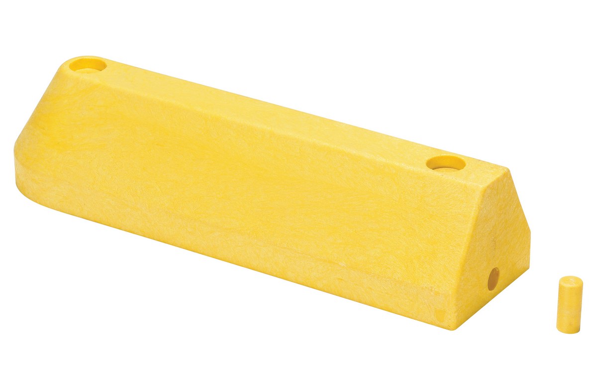 Vestil 100% Recycled Plastic End Section Modular Guard Curb - 21-1/4 In. x 6 In. x 5 In. - Yellow