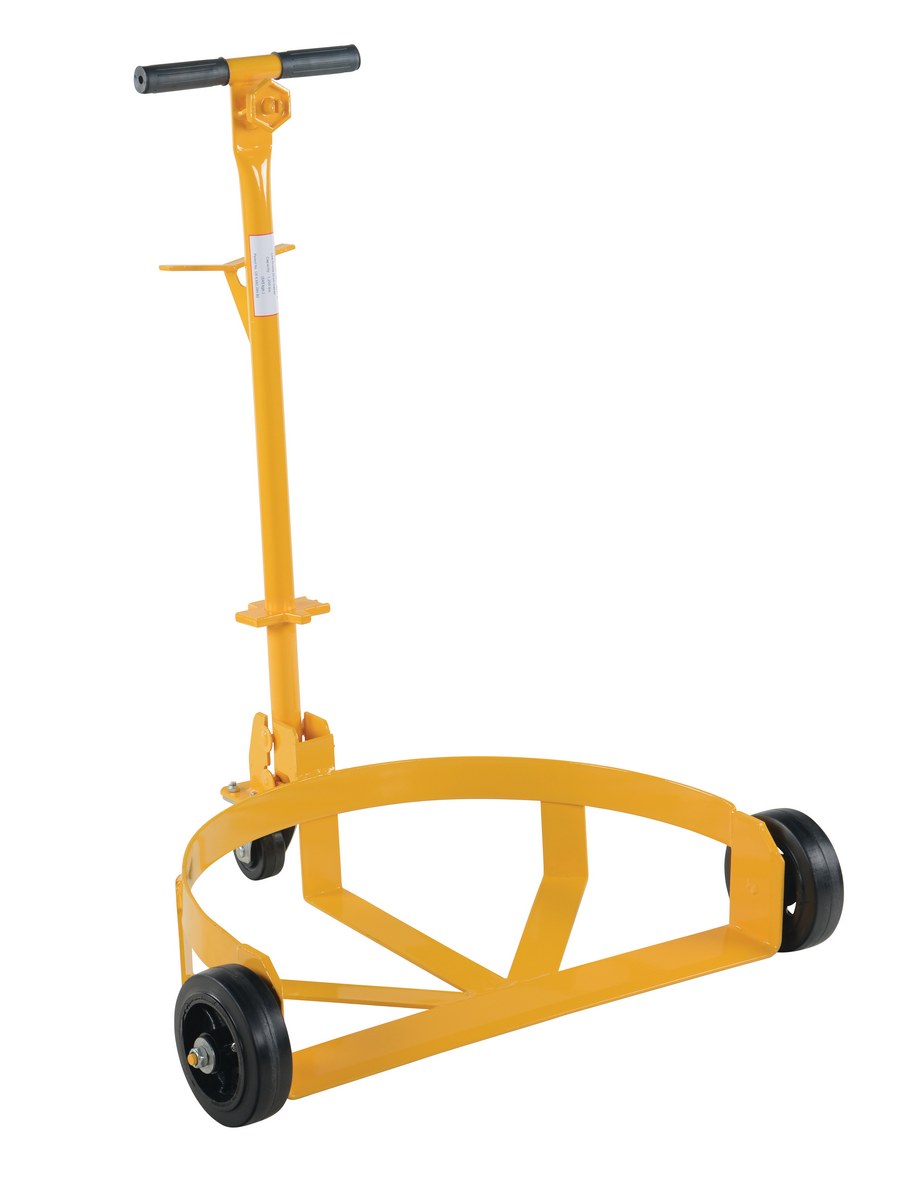 Vestil Steel Low Profile Drum Dolly with Mold On Rubber Casters - 21-5/8 In. x 31-5/8 In. x 37-5/8 In. 1000 lb - Yellow