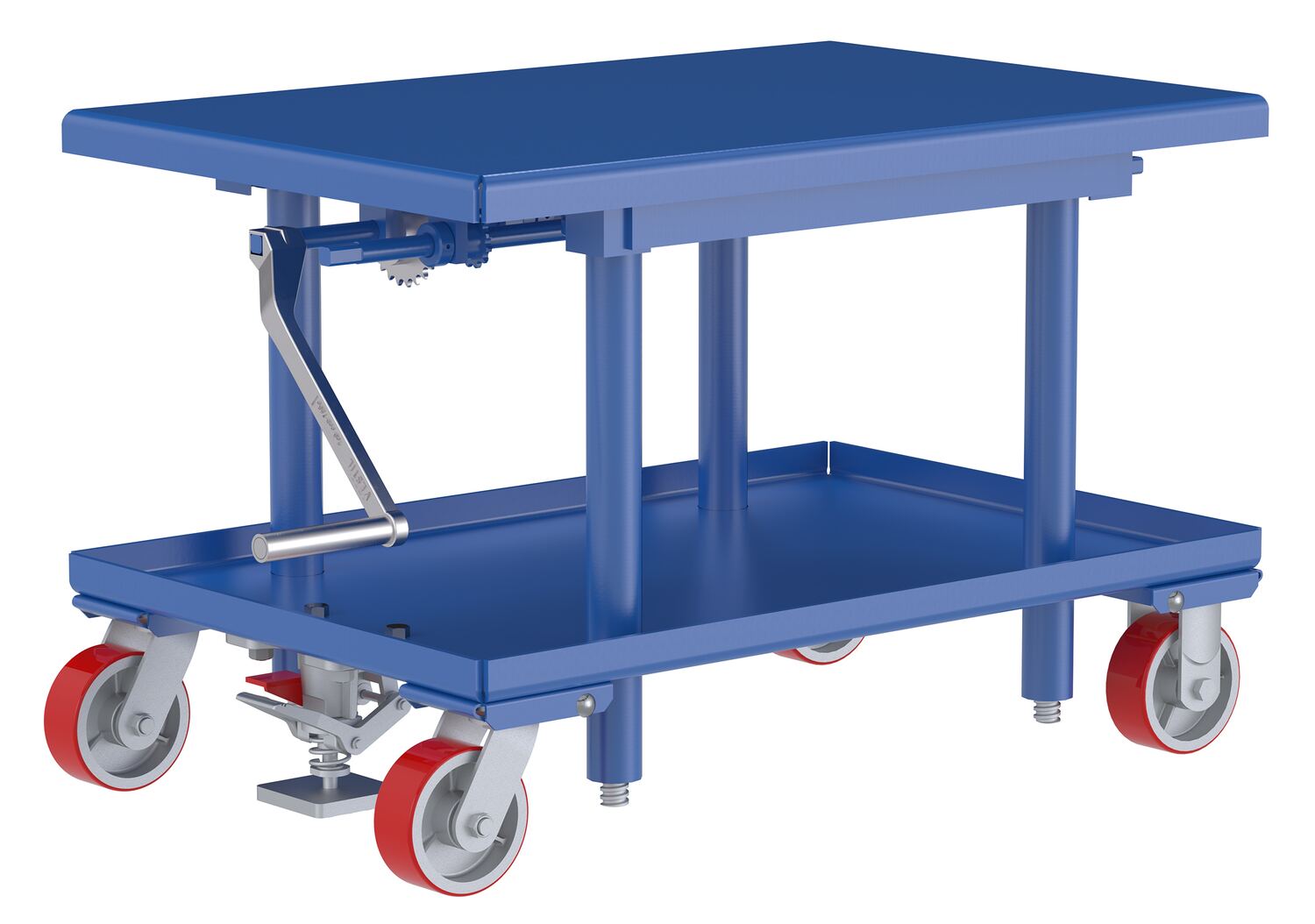 Vestil Steel Low Profile Post Table - 24 In. x 36 In. 2000 lb - Blue