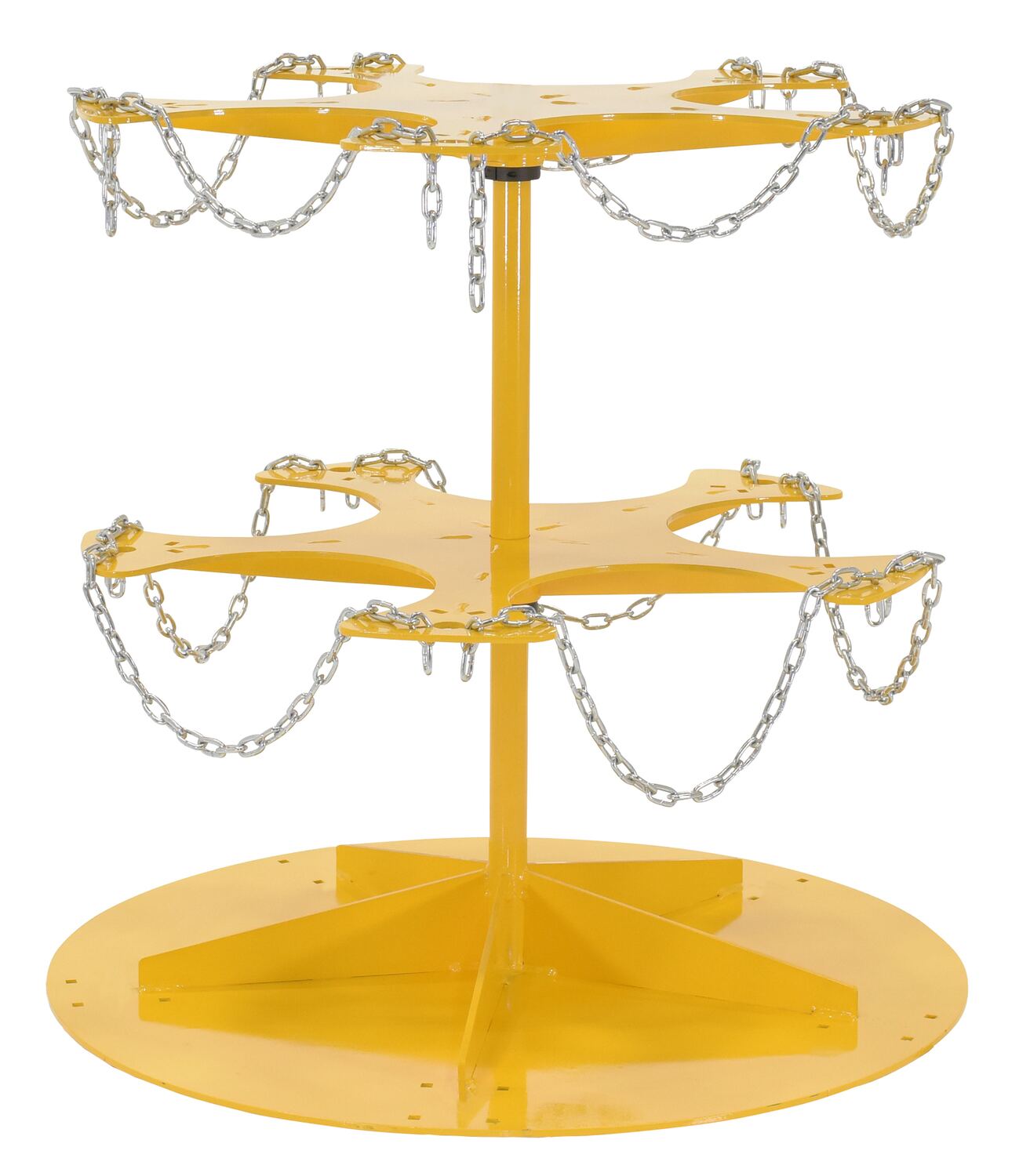 Vestil Steel - 5 Gallon Pail Carousel Rack, 10 Pails 350 lbs Per Shelf - Yellow