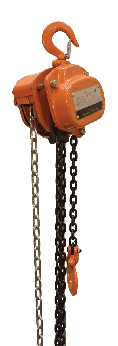 Vestil Professional Hand Chain Hoist - 15 Ft. Lift Height 1,000 lb - Orange