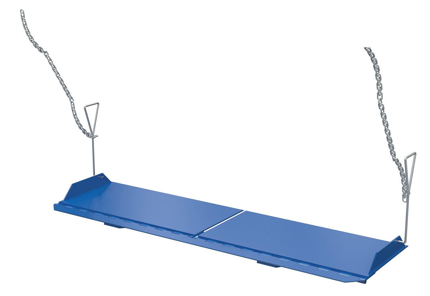 Vestil Factory Installed Steel Split Hinged Bridge - 12 In. Length With Runoff Guards And Lifting Chains