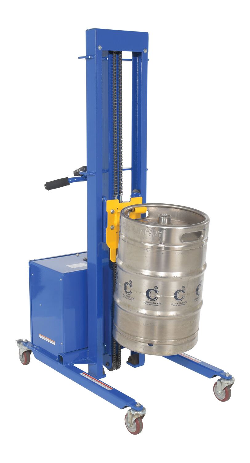 Vestil Steel Quick Lift DC Powered Keg Lift - 57 In. Raised Height 400 lb