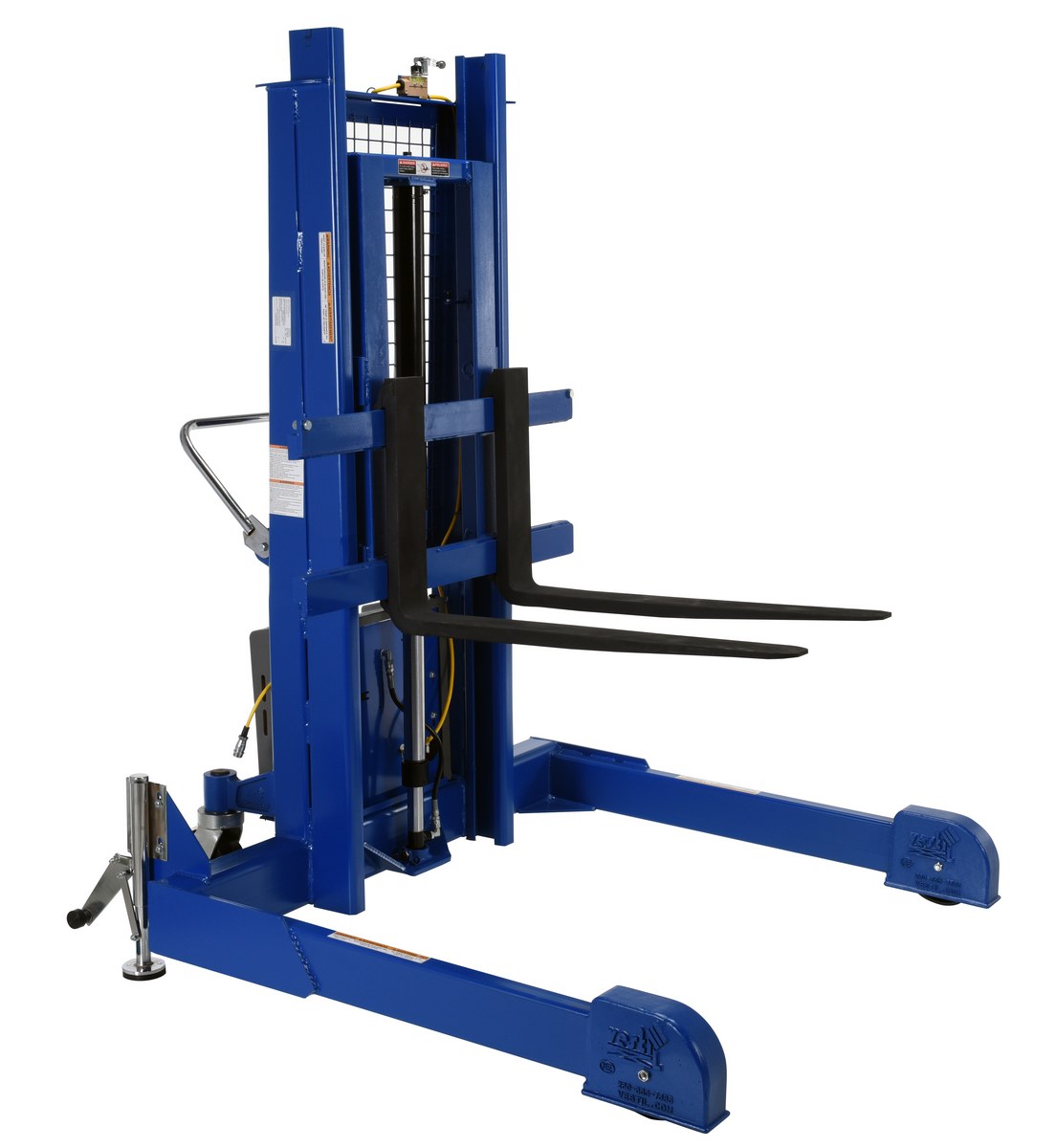 Vestil Steel Pallet Master/Server Stacker - 12 Volt DC Powered 50 In. Raised Height 4,000 lb - Blue