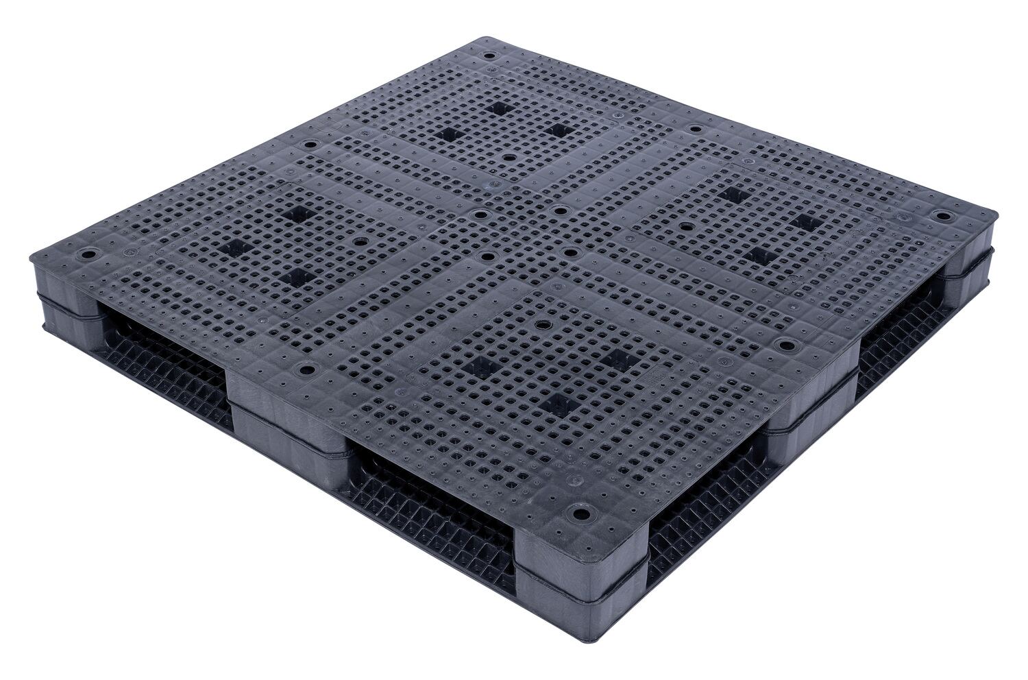 Vestil High Density Polyethylene Heavy Duty Rackable Pallet/Skid - 47-1/4 In. x 47-1/4 In. x 5-11/16 In. 3900 lb - Black
