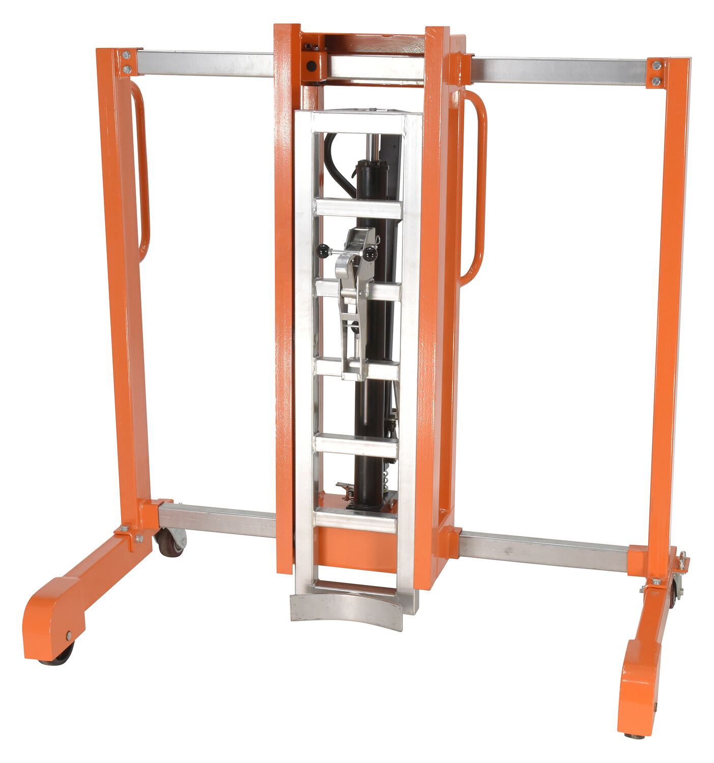 Vestil Steel Pallet Straddling Drum Truck Fits Drums - 13 To 55 Gallon 700 lb - Orange