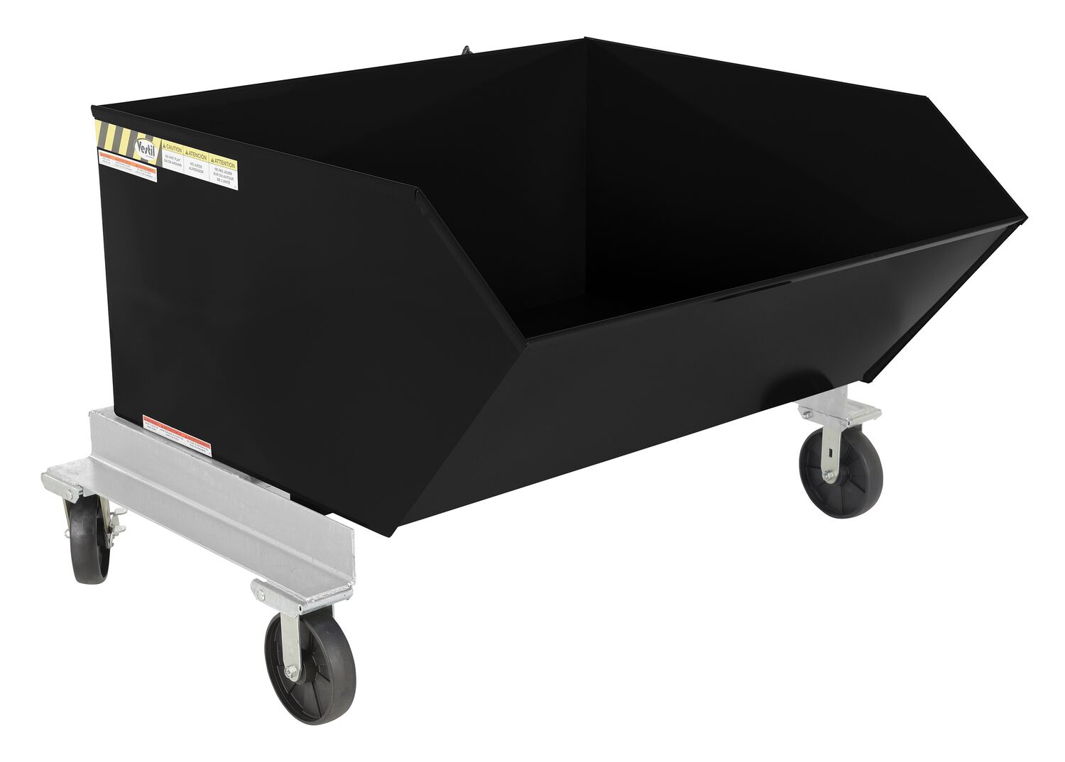Vestil Steel Portable Tilting Hopper - 1 Cubic Yard 2,000 lb - Black