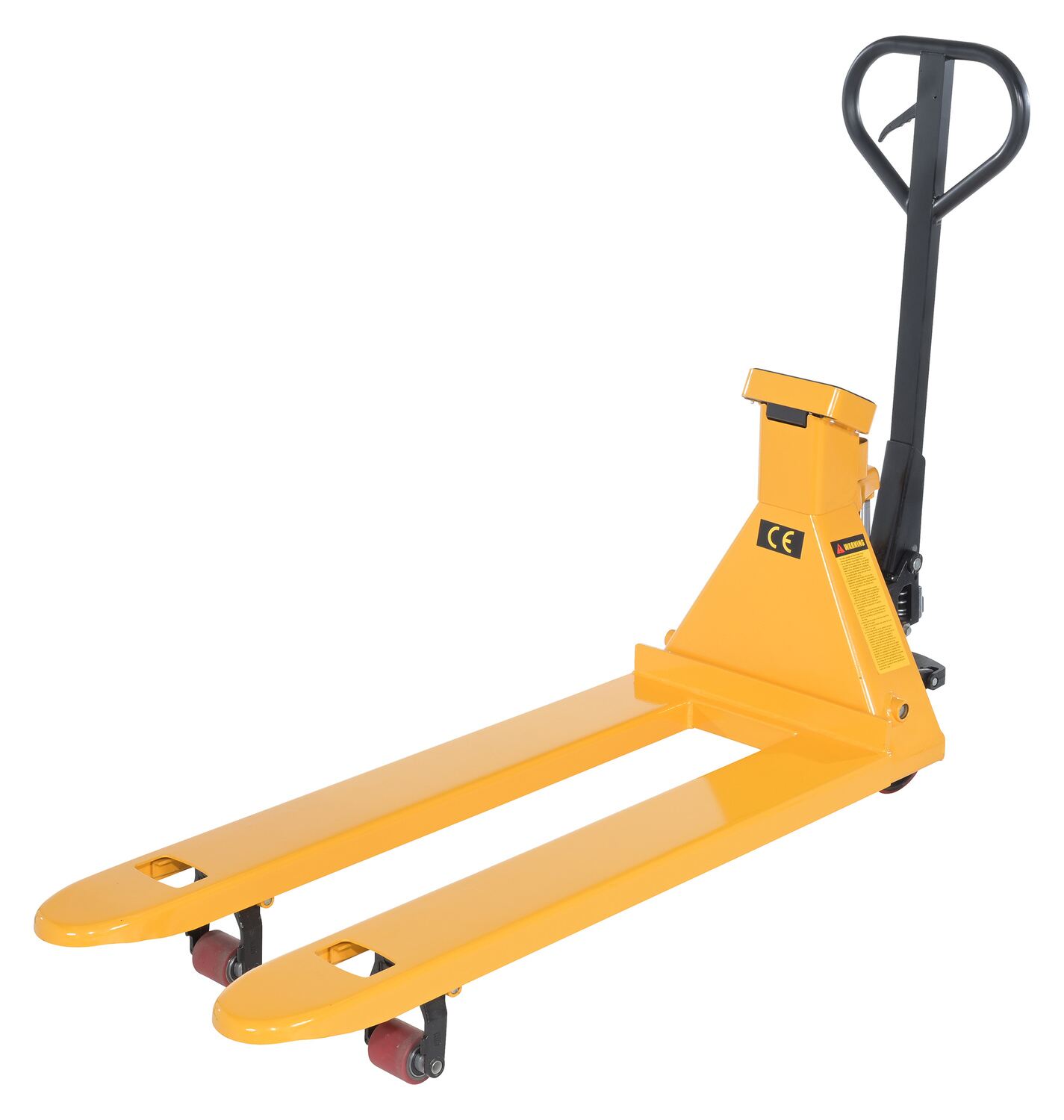 Vestil Steel Low Profile Economy Pallet Truck with Scale - 67-1/2 In. x 20 In. x 47 In. 5000 lb - Yellow