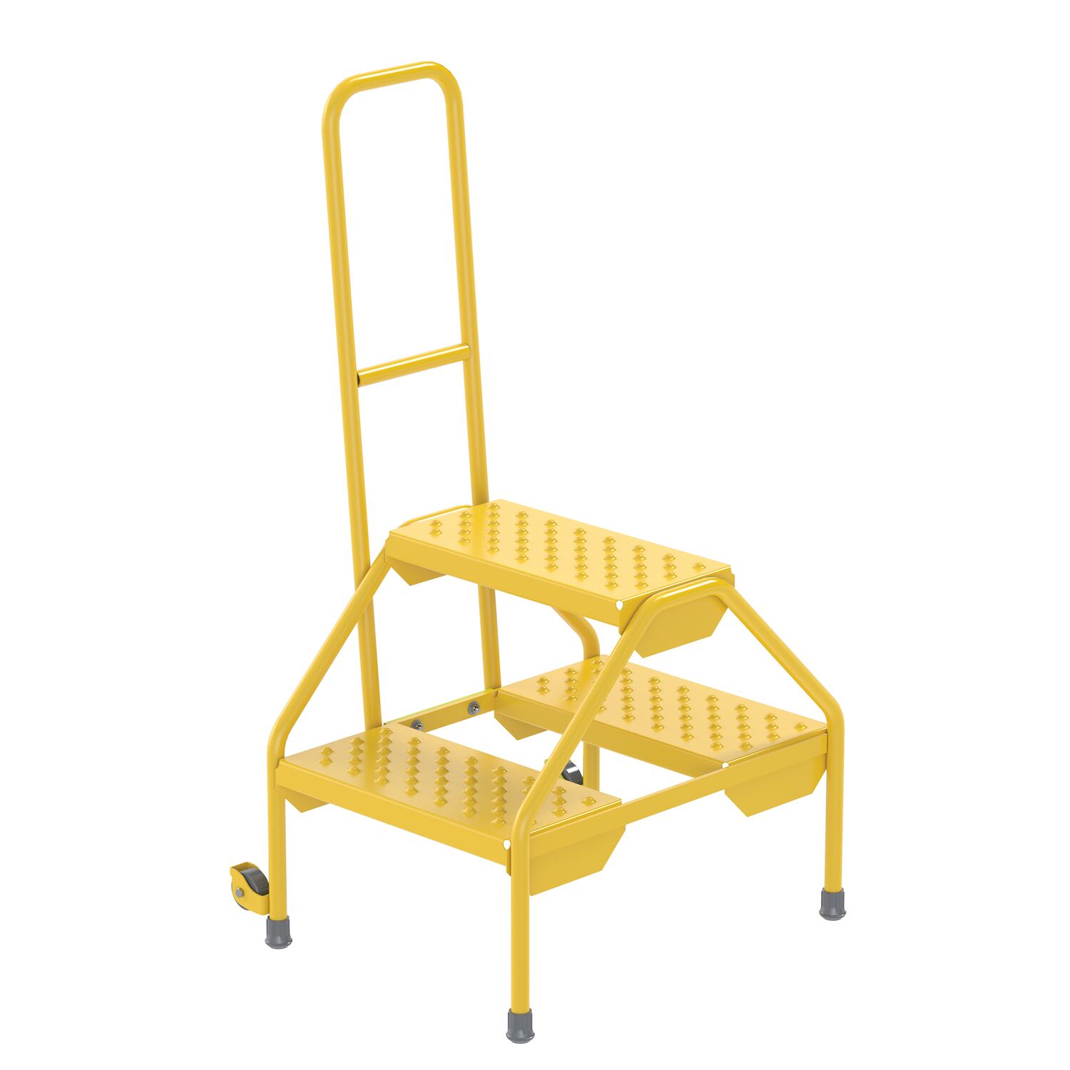Vestil Steel Portable Two-Step Rolling Perforated - 23-1/2 In. x 20-9/16 In. x 42 In. 300 lb - Yellow