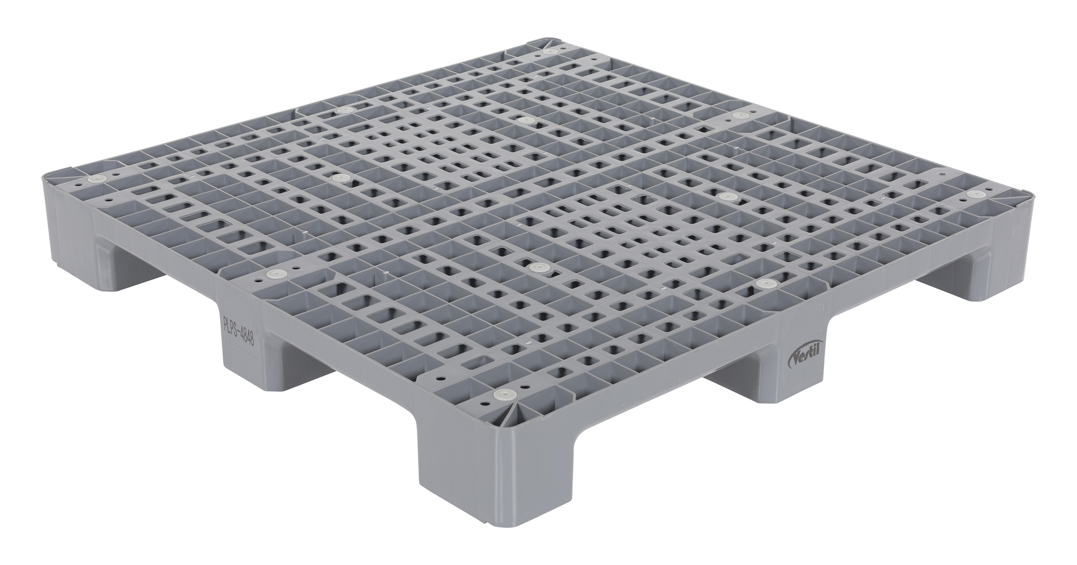Vestil High Density Polyethylene Solid Top Rackable Pallet/Skid - 47-1/2 In. x 47-1/2 In. x 5-1/2 In. 13,000 lb Floor - Gray