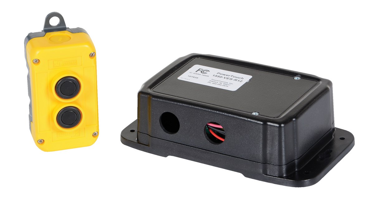 Vestil Polyurethane Radio Remote Control - 2 Button 2 In. x 4 In. x 6 In. - Yellow