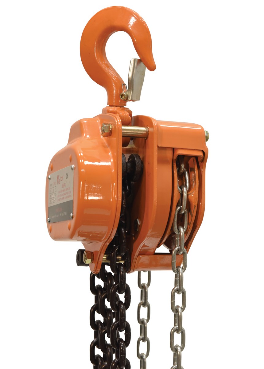 Vestil Professional Hand Chain Hoist - 20 Ft. Lift Height 3,000 lb - Orange