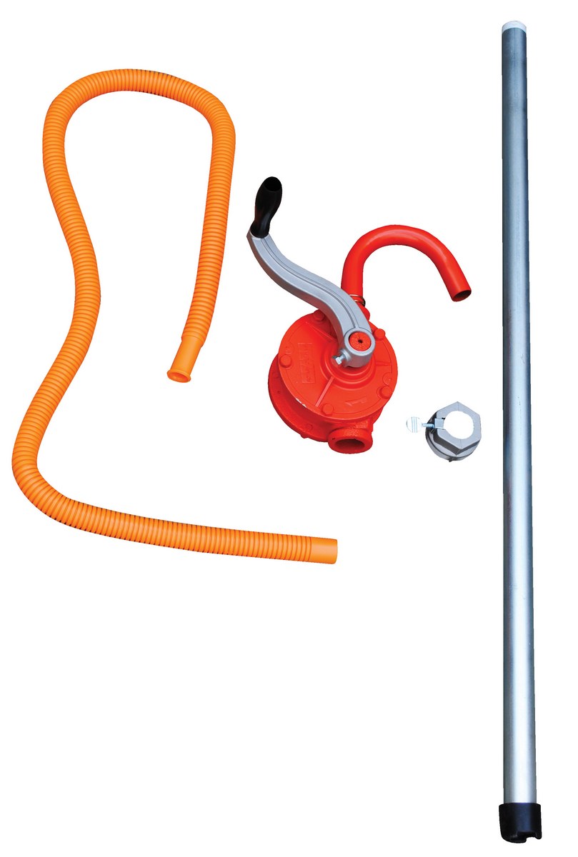 Vestil Steel Manual Drum Pump - 2 In. Bung Size 5-1/2 In. x 8-1/2 In. x 51 In. - Orange