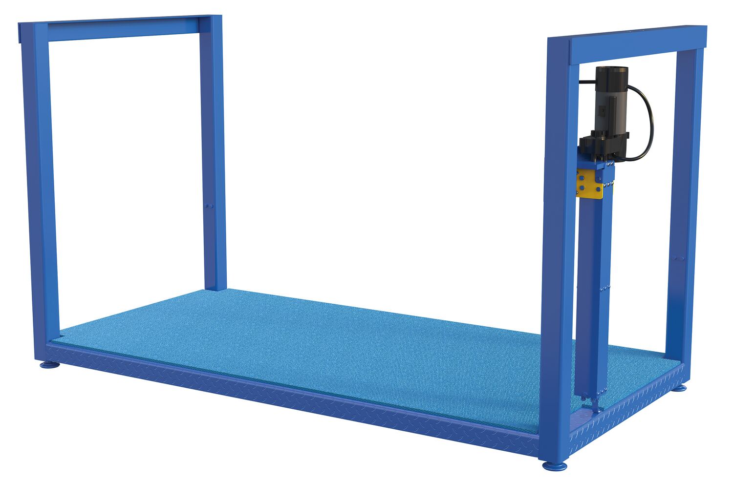 Vestil Steel Ergonomic Electric/Hydraulic Post-Crank Worker Platform With Mat - 36-1/4 In. x 73-3/16 In. x 39-1/4 In. 500 lb - Blue