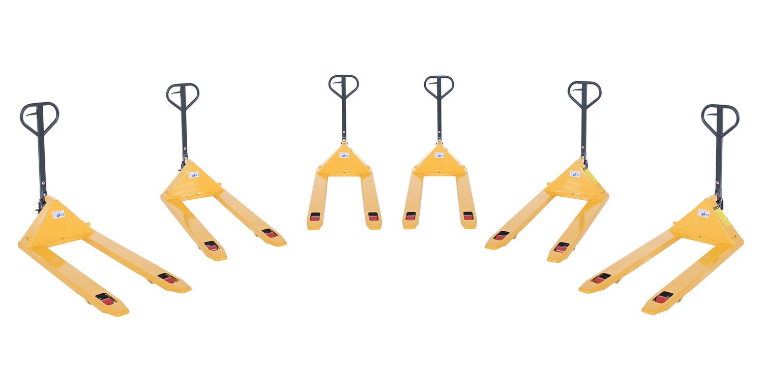 Vestil Steel Quantity 6 Economy Pallet Truck Hand and Foot Release - 62 In. x 29 In. x 48 In. 4,400 lb - Yellow