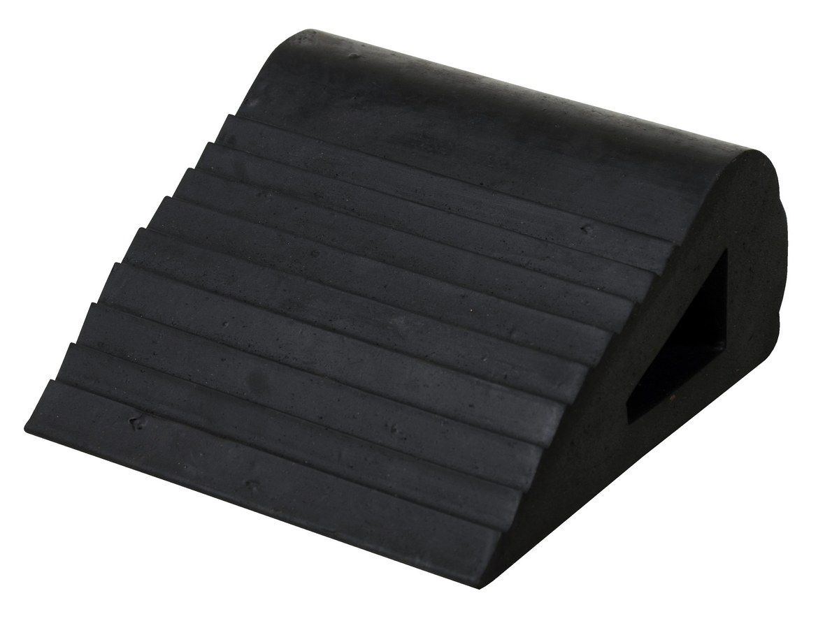 Vestil Industrial Rubber Triangular Wedge - 6 In. x 6-1/2 In. x 3 In. - Black