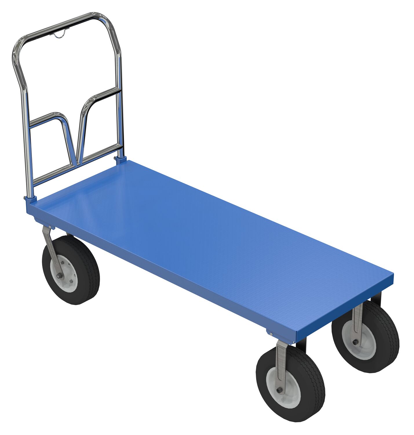 Vestil Steel Pneumatic Tire Platform Cart - 64-1/2 In. x 24 In. x 46-5/16 In. 1,500 lb - Blue
