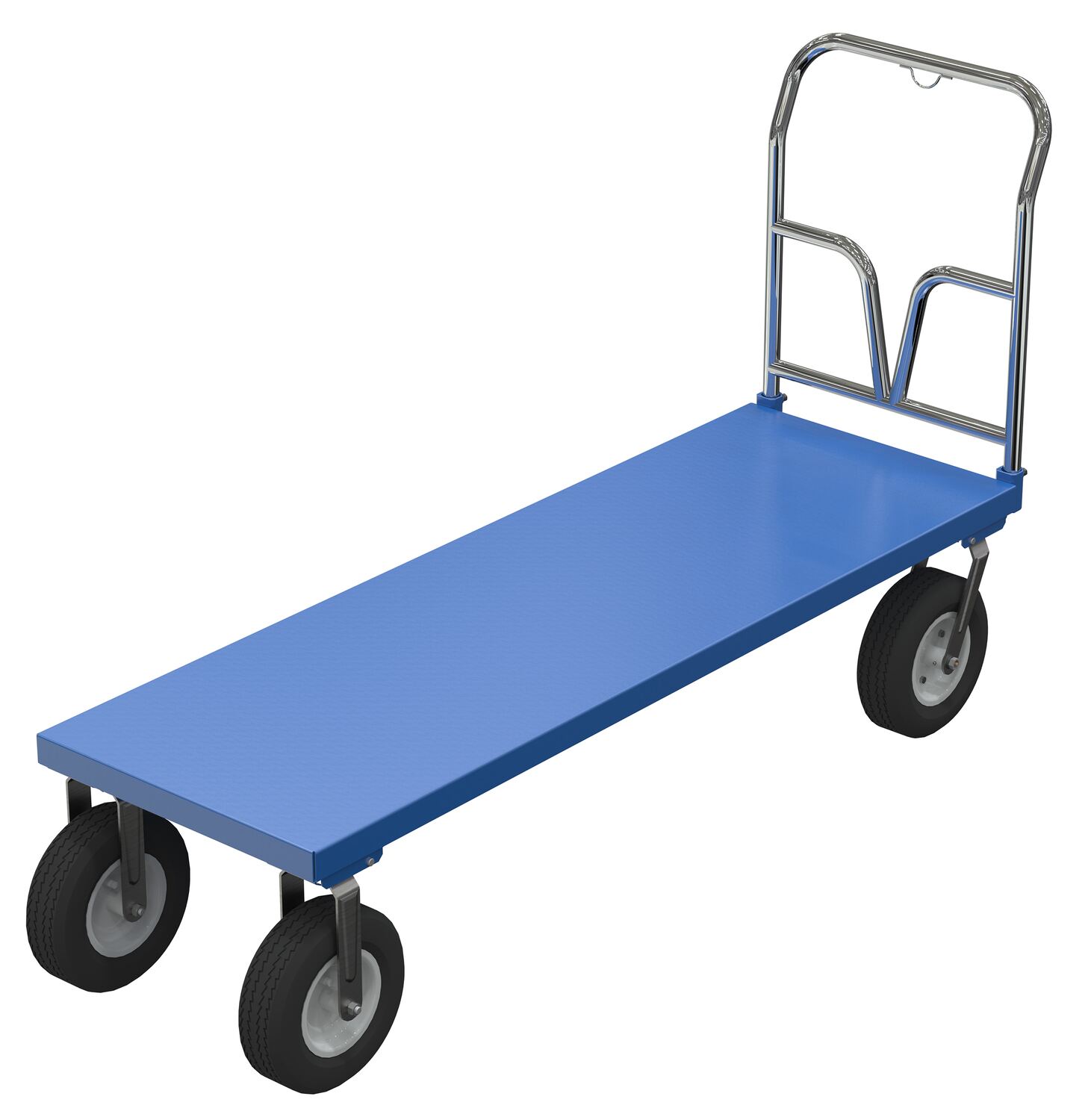 Vestil Steel Pneumatic Tire Platform Cart - 76-1/2 In. x 24 In. x 46-5/16 In. 1,500 lb - Blue