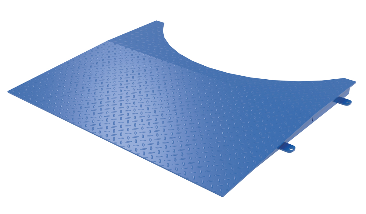Vestil Steel Low Profile Powered Carousel Approach Ramp - 48 In. Usable Width 4000 lb - Blue