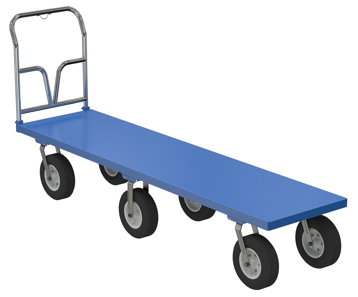 Vestil Steel Pneumatic Tire Platform Cart - 100-1/2 In. x 24 In. x 46-5/16 In. 1,500 lb - Blue