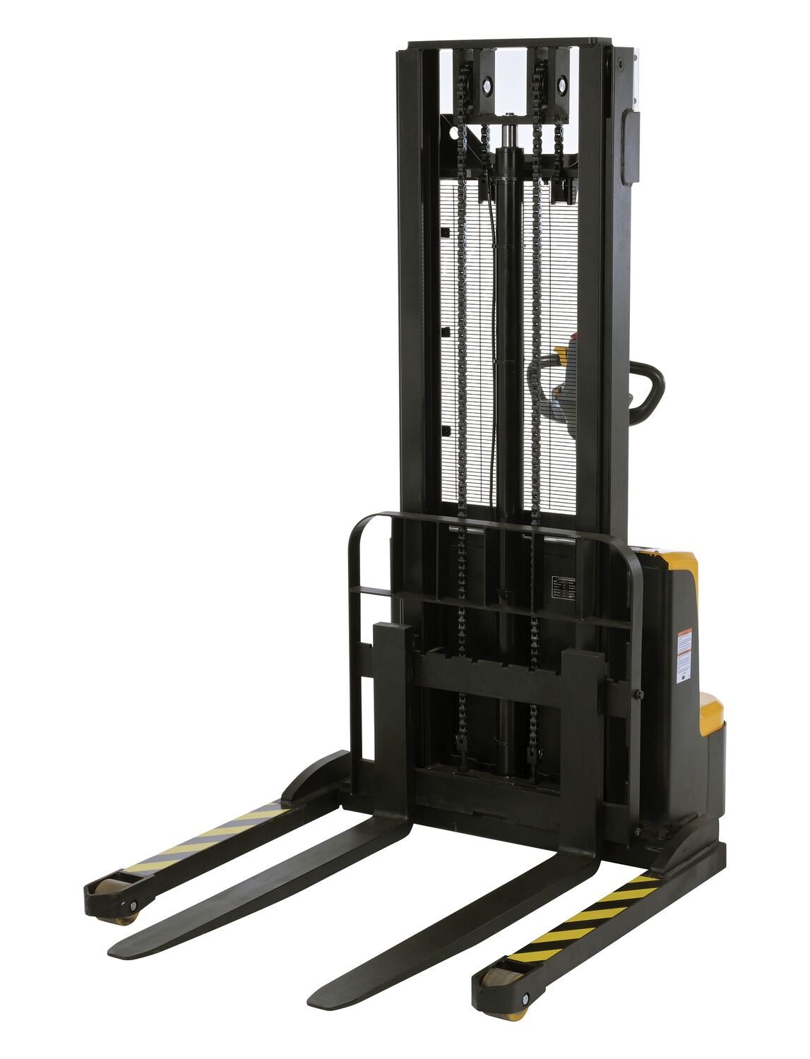Vestil Steel Adjustable Double Mast Stacker - 118 In. Raised Height Variable Speed 2200 lb - Black