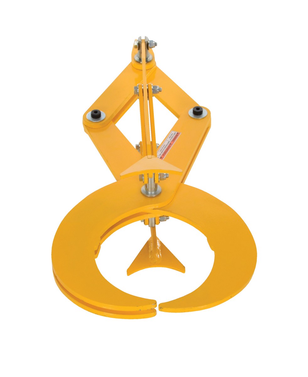 Vestil Steel Heavy Duty Pipe Grab For Steel Pipes - 41-1/8 In. x 18-11/16 In. x 29-3/4 In. 1400 lb - Yellow