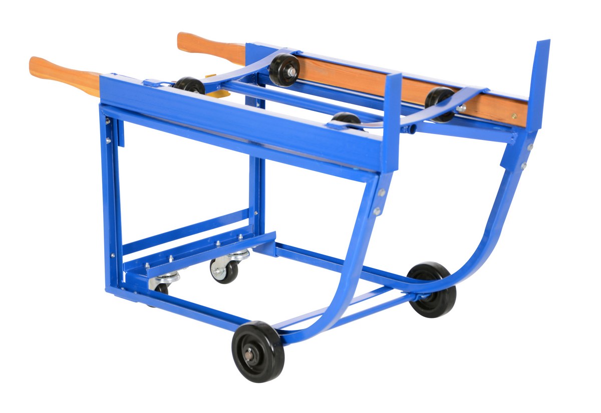 Vestil Steel Rotating Drum Cart with Polyolefin Wheels - 42 In. x 19 In. x 27-1/2 In. 1000 lb - Blue