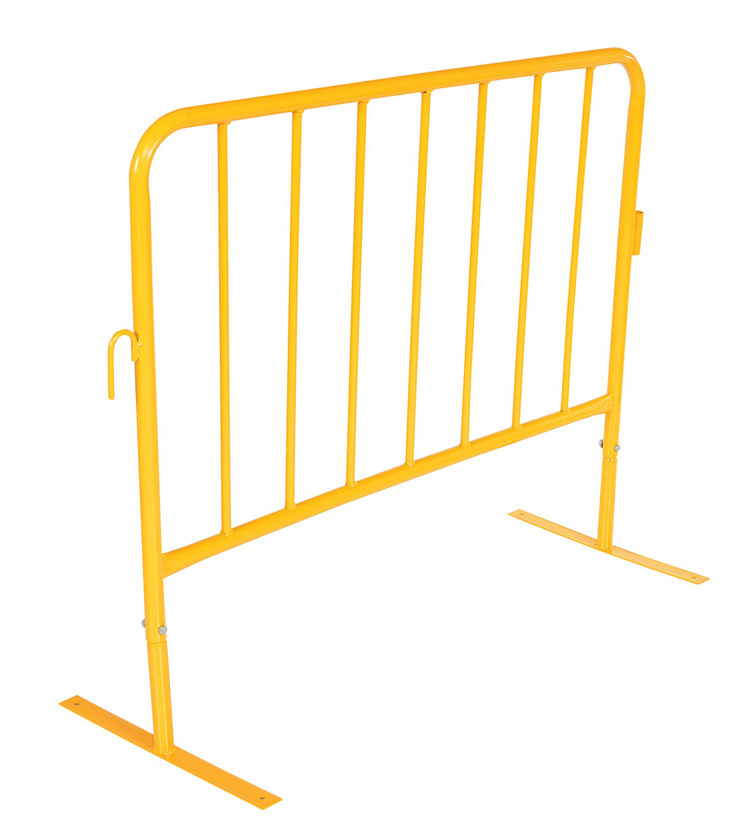 Vestil Steel Crowd Control Interlocking Barrier with Flat Feet - 47-1/2 In. Length - Yellow