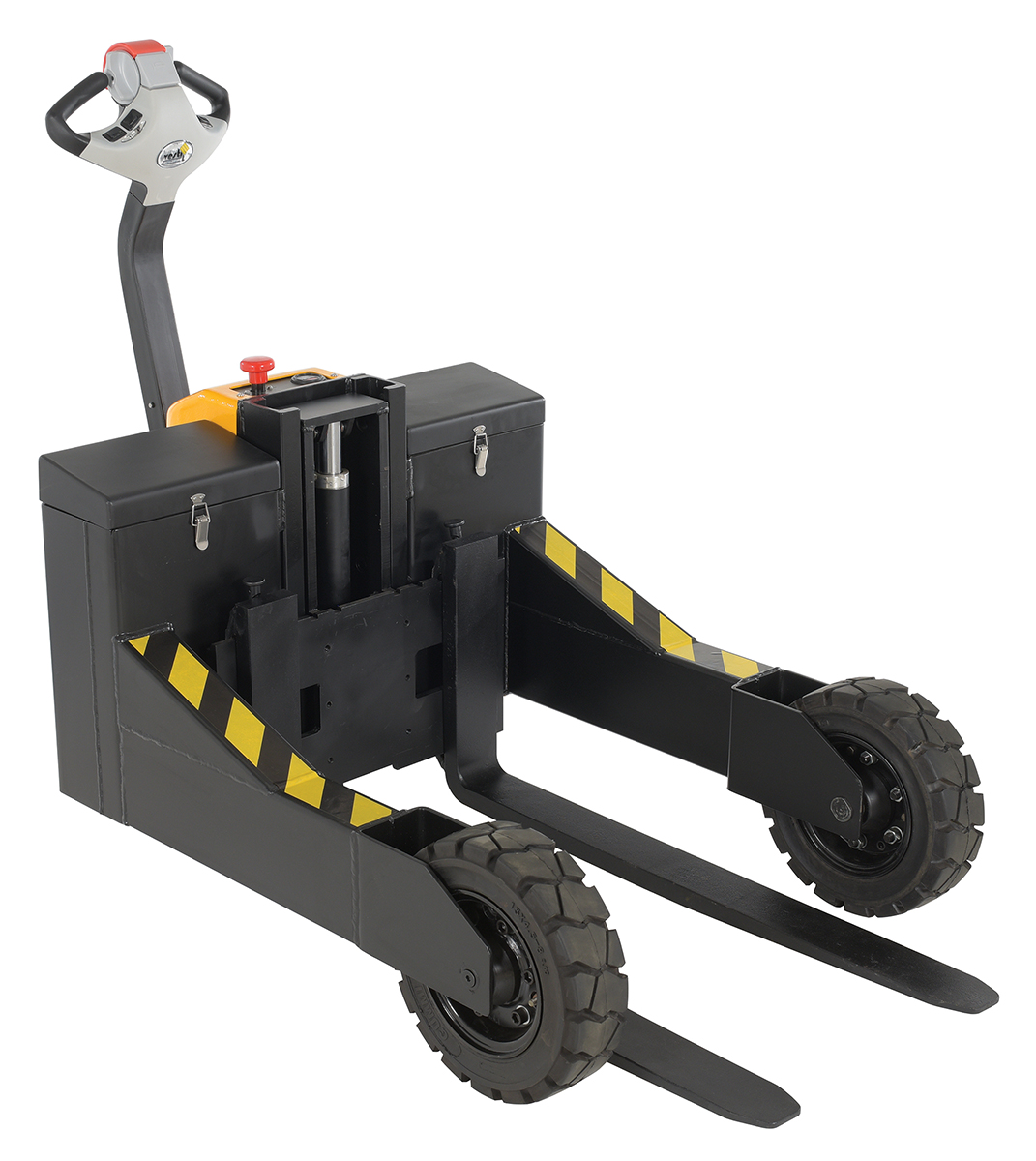 Vestil Steel Rough Terrain Electric Pallet Truck DC Powered AC Drive Motor - 24 In. Inside Width 3000 lb Black / - Yellow