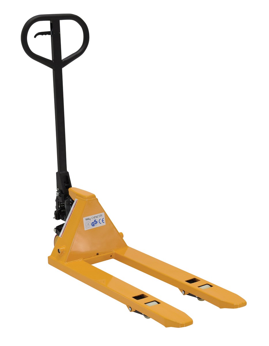 Vestil Steel Mini Hand Pallet Truck - 45 In. x 15 In. x 45 In. 1100 lb - Yellow