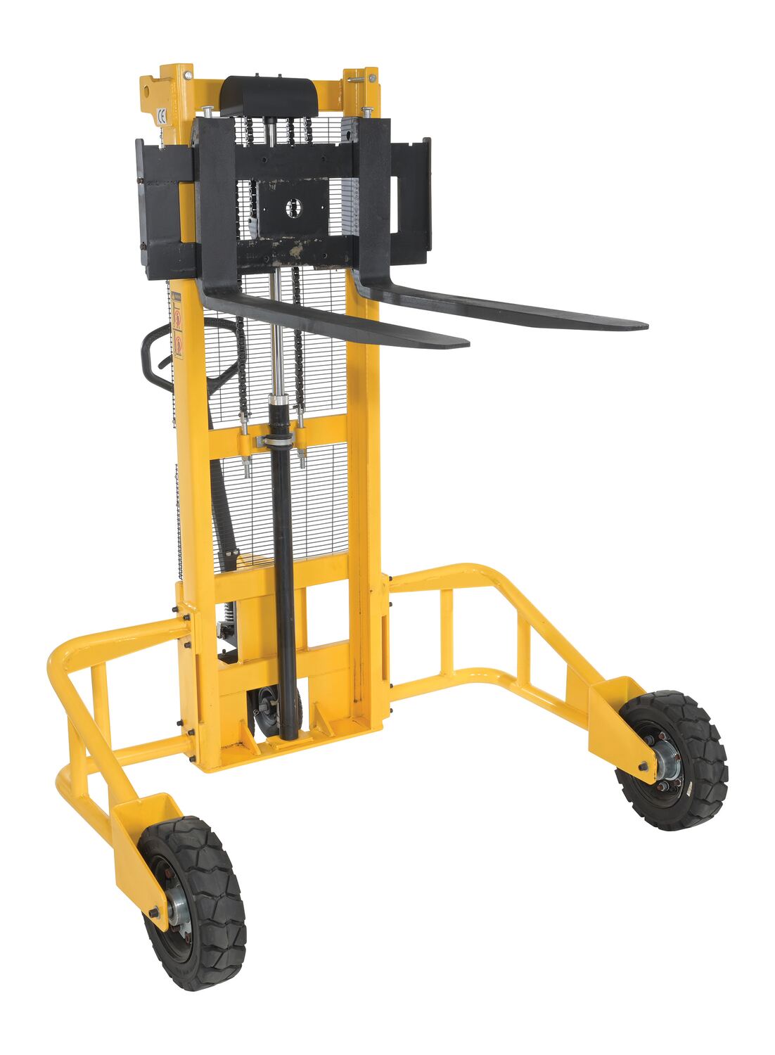 Vestil Steel Manual Rough Terrain Stacker - 62 In. Raised Height 2,000 lb - Yellow