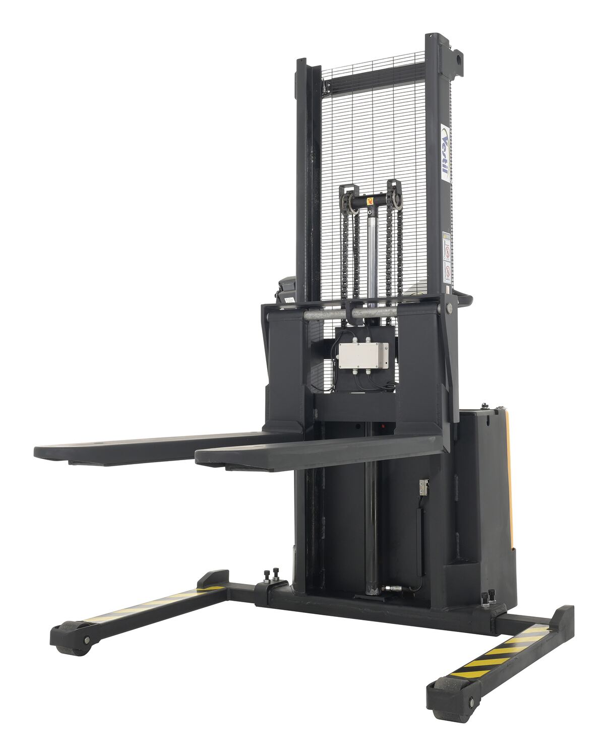 Vestil Steel Adjustable Powered Lift Stacker With Scale - 62 In. Raised Height 2,000 lb Black / - Yellow