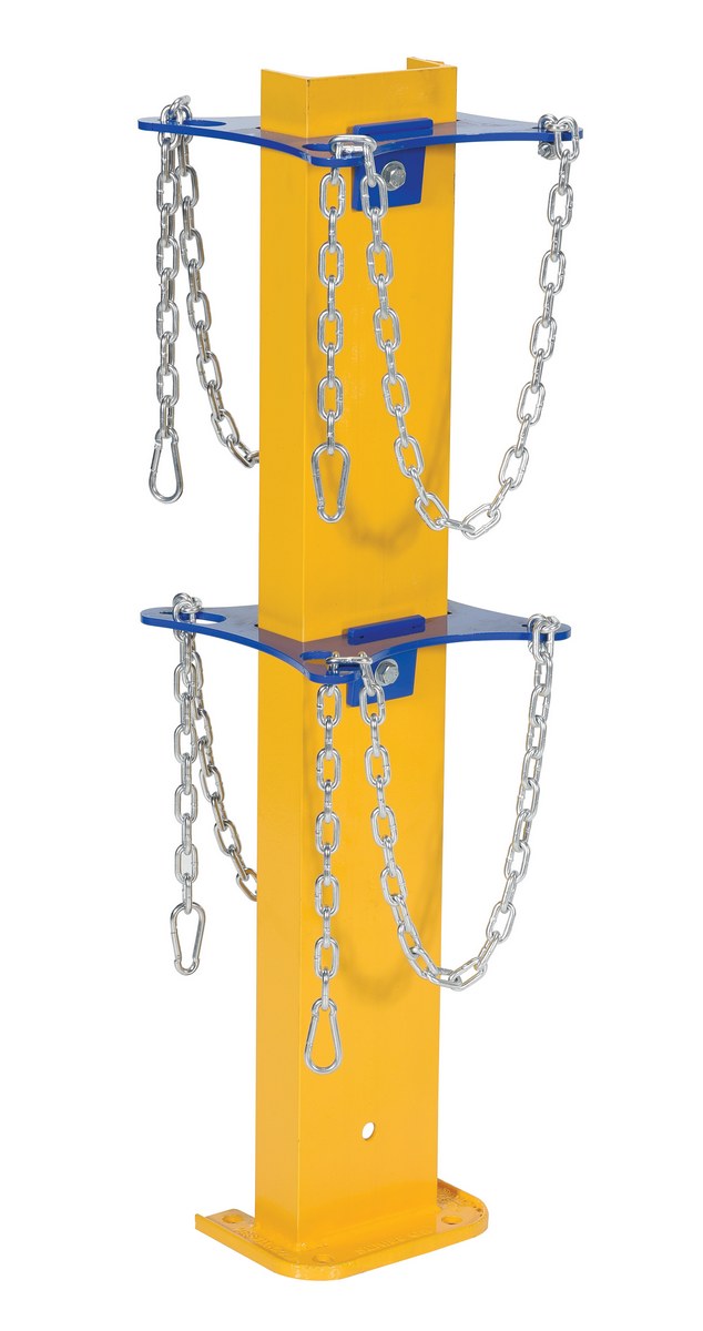 Vestil Steel Cylinder Storage Stand - 9-1/2 In. x 10-1/16 In. x 36-1/4 In. - Yellow/Blue