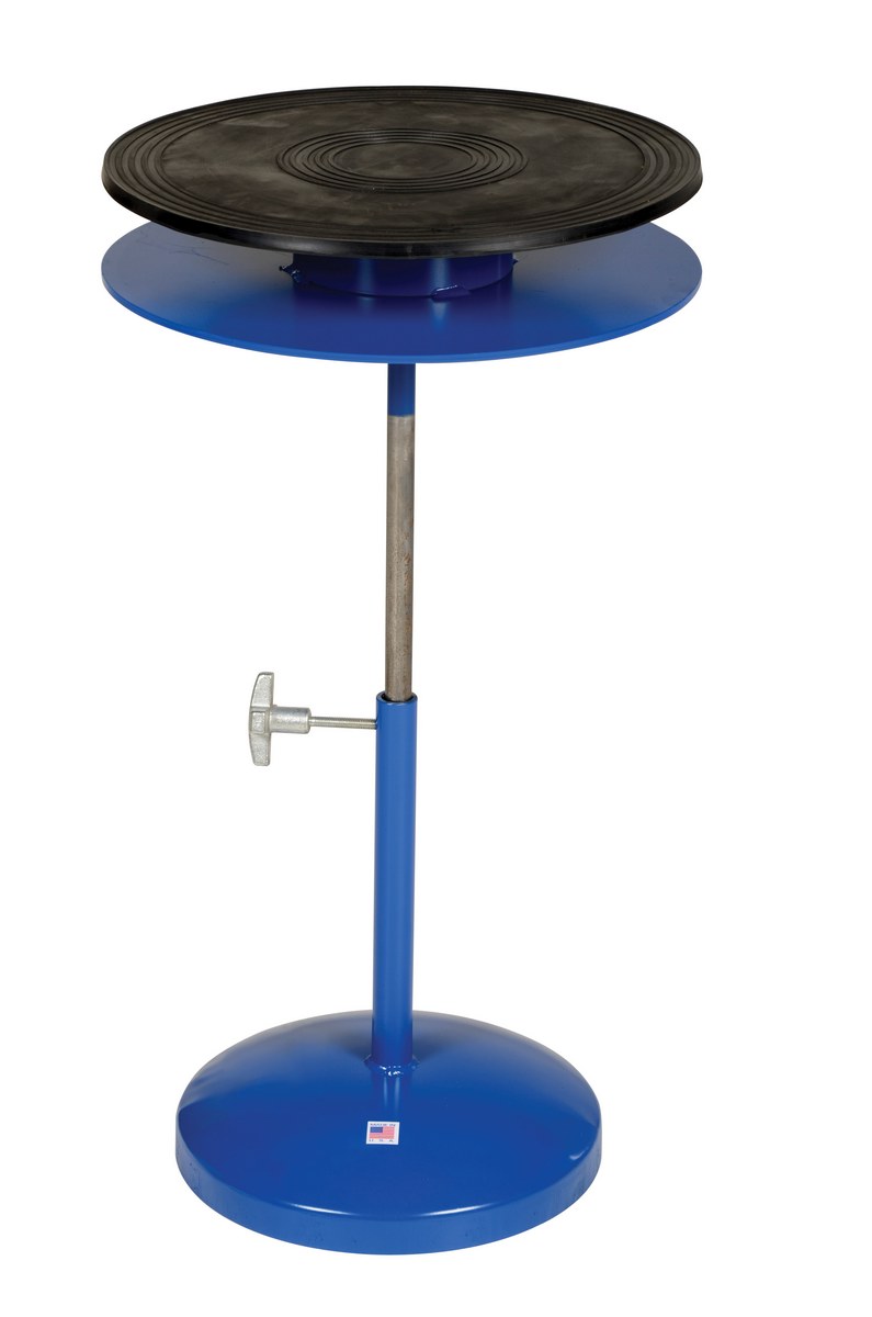 Vestil Steel Turntable - 18 In. Diameter Manual 24-35 In. Height Adjustment 300 lb - Blue