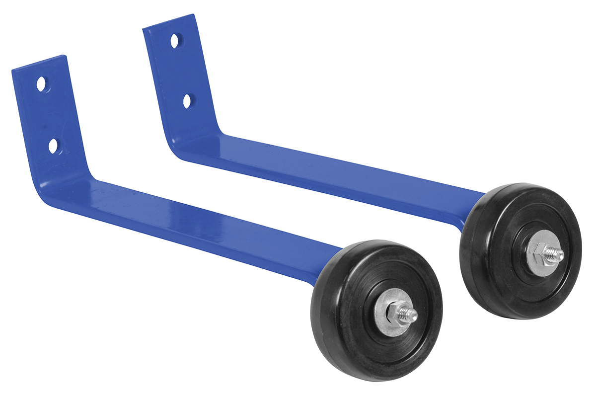 Vestil Steel Pipe Railing Barricade Base With Wheels - Blue