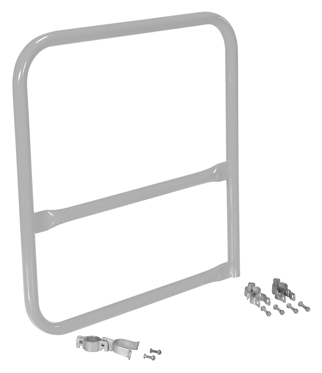 Vestil Steel Pipe Safety Railing Gate B-Shaped - 36 In. x 36 In. - Silver