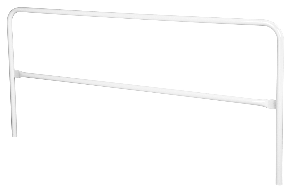 Vestil Steel Safety Railing - 10 Ft. Length - White