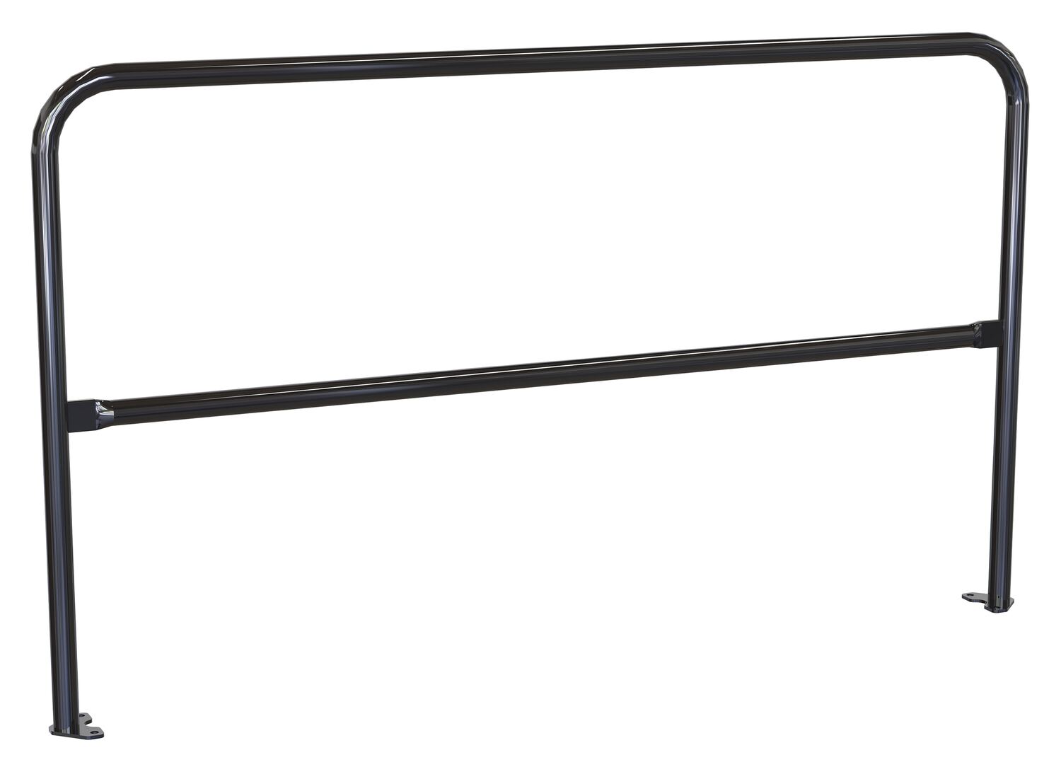 Vestil Steel Pipe Safety Railing with Welded Baseplate - 6 Ft. Length - Black